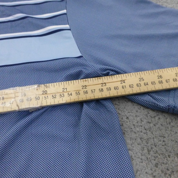 Callaway Golf Polo Shirt Mens Large Blue Opti-Dri Striped Performance - Picture 5 of 8